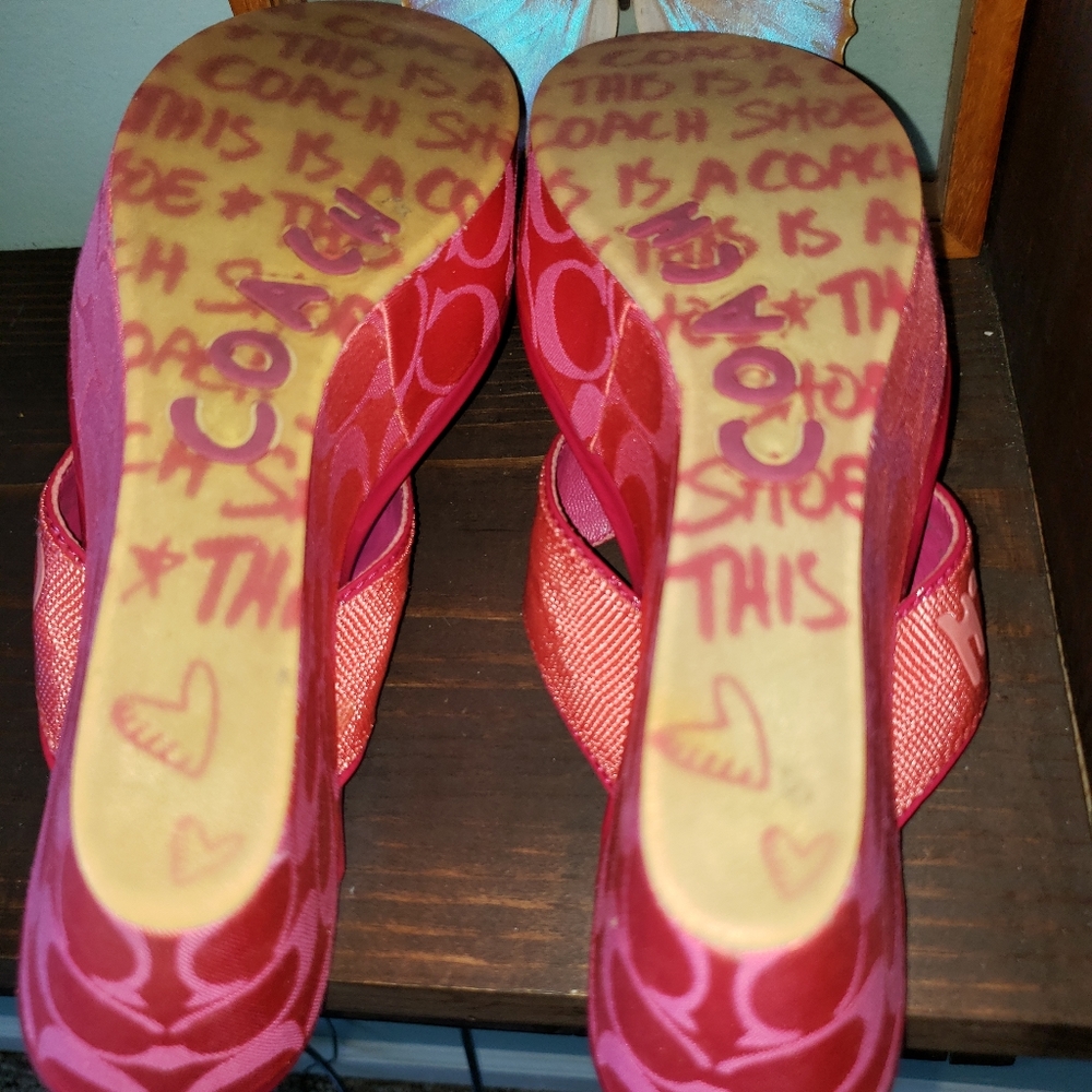 Coach Poppy Cammie Signature C Wedge Sandal 7) - Picture 5 of 8